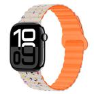 For Apple Watch Series 10 46mm Colorful Dots Magnetic Silicone Watch Band(Starlight+Orange) - 1