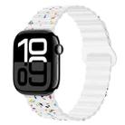 For Apple Watch Series 10 42mm Colorful Dots Magnetic Silicone Watch Band(White) - 1