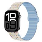 For Apple Watch Series 10 42mm Colorful Dots Magnetic Silicone Watch Band(Creamy White+Mist Blue) - 1