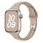 For Apple Watch SE 2023 44mm Slim Style Colorful Dots Silicone Watch Band(Milk Tea) - 1