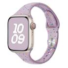 For Apple Watch SE 2023 44mm Slim Style Colorful Dots Silicone Watch Band(Light Purple) - 1