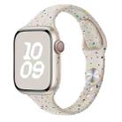 For Apple Watch SE 2023 44mm Slim Style Colorful Dots Silicone Watch Band(Starlight) - 1