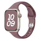 For Apple Watch SE 2023 44mm Slim Style Colorful Dots Silicone Watch Band(Smoke Purple) - 1