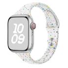 For Apple Watch SE 2023 40mm Slim Style Colorful Dots Silicone Watch Band(White) - 1