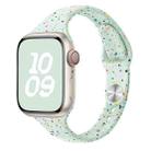 For Apple Watch SE 2023 40mm Slim Style Colorful Dots Silicone Watch Band(Light Mint) - 1