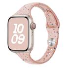 For Apple Watch SE 2023 40mm Slim Style Colorful Dots Silicone Watch Band(Pink Sand) - 1