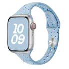 For Apple Watch SE 2023 40mm Slim Style Colorful Dots Silicone Watch Band(Light Blue) - 1