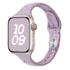 For Apple Watch SE 2023 40mm Slim Style Colorful Dots Silicone Watch Band(Light Purple) - 1