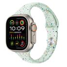 For Apple Watch Ultra 2 49mm Slim Style Colorful Dots Silicone Watch Band(Light Mint) - 1