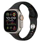 For Apple Watch Ultra 2 49mm Slim Style Colorful Dots Silicone Watch Band(Black) - 1