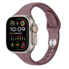 For Apple Watch Ultra 2 49mm Slim Style Colorful Dots Silicone Watch Band(Smoke Purple) - 1