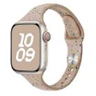 For Apple Watch Series 9 45mm Slim Style Colorful Dots Silicone Watch Band(Milk Tea) - 1