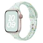 For Apple Watch Series 9 41mm Slim Style Colorful Dots Silicone Watch Band(Light Mint) - 1