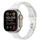 For Apple Watch Ultra 49mm Slim Style Colorful Dots Silicone Watch Band(White) - 1