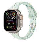 For Apple Watch Ultra 49mm Slim Style Colorful Dots Silicone Watch Band(Light Mint) - 1