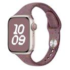 For Apple Watch Series 8 41mm Slim Style Colorful Dots Silicone Watch Band(Smoke Purple) - 1