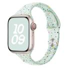 For Apple Watch Series 8 45mm Slim Style Colorful Dots Silicone Watch Band(Light Mint) - 1