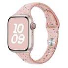 For Apple Watch Series 8 45mm Slim Style Colorful Dots Silicone Watch Band(Pink Sand) - 1