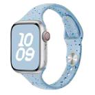 For Apple Watch SE 2022 40mm Slim Style Colorful Dots Silicone Watch Band(Light Blue) - 1