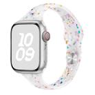 For Apple Watch SE 2022 44mm Slim Style Colorful Dots Silicone Watch Band(Jelly White) - 1