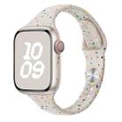 For Apple Watch SE 2022 44mm Slim Style Colorful Dots Silicone Watch Band(Starlight) - 1