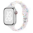 For Apple Watch Series 7 41mm Slim Style Colorful Dots Silicone Watch Band(Jelly White) - 1