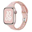 For Apple Watch SE 40mm Slim Style Colorful Dots Silicone Watch Band(Pink Sand) - 1