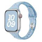 For Apple Watch SE 40mm Slim Style Colorful Dots Silicone Watch Band(Light Blue) - 1