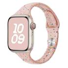 For Apple Watch Series 6 44mm Slim Style Colorful Dots Silicone Watch Band(Pink Sand) - 1