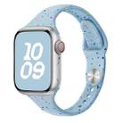 For Apple Watch Series 6 44mm Slim Style Colorful Dots Silicone Watch Band(Light Blue) - 1