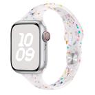 For Apple Watch Series 6 44mm Slim Style Colorful Dots Silicone Watch Band(Jelly White) - 1