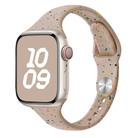 For Apple Watch Series 6 44mm Slim Style Colorful Dots Silicone Watch Band(Milk Tea) - 1