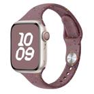 For Apple Watch Series 6 44mm Slim Style Colorful Dots Silicone Watch Band(Smoke Purple) - 1