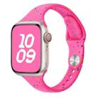 For Apple Watch Series 4 44mm Slim Style Colorful Dots Silicone Watch Band(Pink) - 1