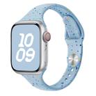 For Apple Watch Series 4 44mm Slim Style Colorful Dots Silicone Watch Band(Light Blue) - 1