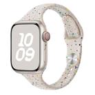 For Apple Watch Series 4 44mm Slim Style Colorful Dots Silicone Watch Band(Starlight) - 1