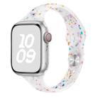 For Apple Watch Series 3 38mm Slim Style Colorful Dots Silicone Watch Band(Jelly White) - 1