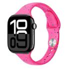 For Apple Watch Series 10 42mm Slim Style Colorful Dots Silicone Watch Band(Pink) - 1