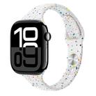 For Apple Watch Series 10 42mm Slim Style Colorful Dots Silicone Watch Band(White) - 1