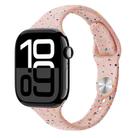 For Apple Watch Series 10 42mm Slim Style Colorful Dots Silicone Watch Band(Pink Sand) - 1