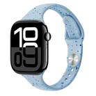 For Apple Watch Series 10 42mm Slim Style Colorful Dots Silicone Watch Band(Light Blue) - 1