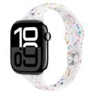 For Apple Watch Series 10 42mm Slim Style Colorful Dots Silicone Watch Band(Jelly White) - 1