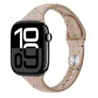 For Apple Watch Series 10 42mm Slim Style Colorful Dots Silicone Watch Band(Milk Tea) - 1