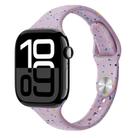 For Apple Watch Series 10 42mm Slim Style Colorful Dots Silicone Watch Band(Light Purple) - 1