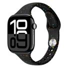 For Apple Watch Series 10 46mm Slim Style Colorful Dots Silicone Watch Band(Black) - 1