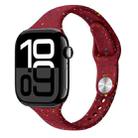 For Apple Watch Series 10 46mm Slim Style Colorful Dots Silicone Watch Band(Wine Red) - 1