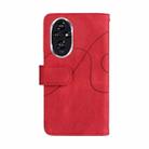 For Honor 200 Dual-color 9 Card Slots Zipper Wallet Leather Phone Case(Red) - 3