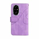 For Honor 200 Pro Dual-color 9 Card Slots Zipper Wallet Leather Phone Case(Purple) - 3