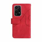 For Honor 200 Lite Global Dual-color 9 Card Slots Zipper Wallet Leather Phone Case(Red) - 3