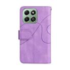 For Honor X6b Dual-color 9 Card Slots Zipper Wallet Leather Phone Case(Purple) - 3